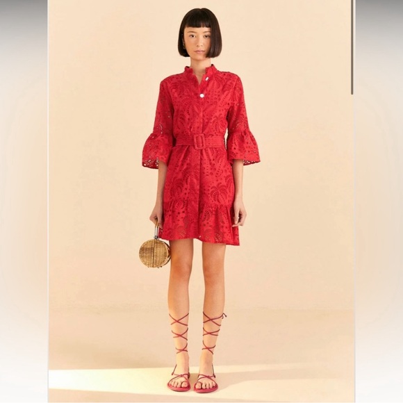 FARM Rio Scarlet Eyelet Mini Dress - Picture 2 of 10